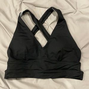 Born Primitive double cross sports bra in black